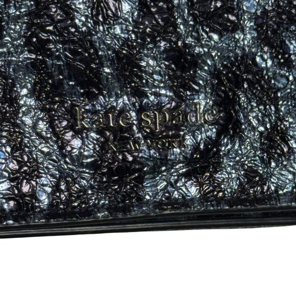 Kate Spade Market crossbody Top Handle Bag Collins Leopard Metallic Blue Sample - Picture 8 of 11